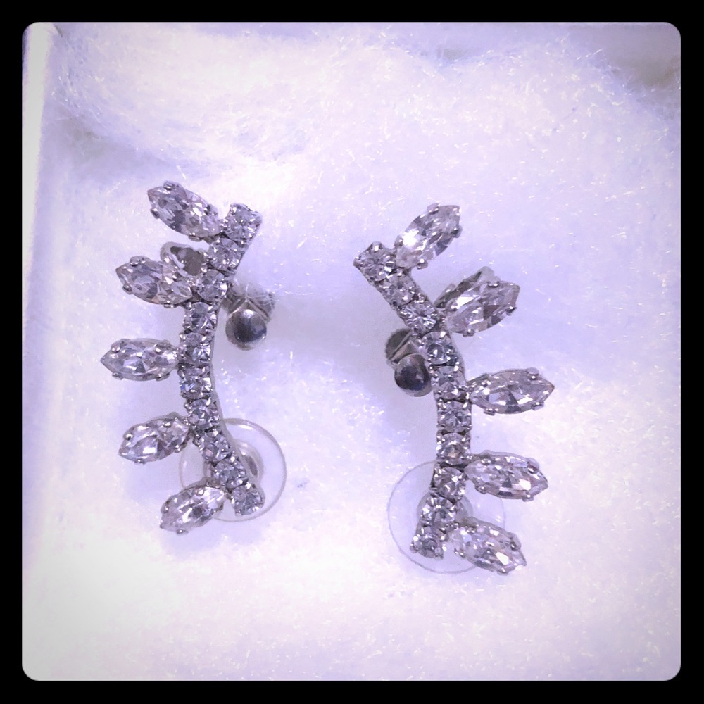 Ear climbers. Crystal, bridal/glam